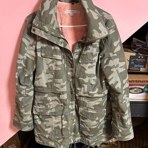 Camouflage Kids Jacket with Pink Lining